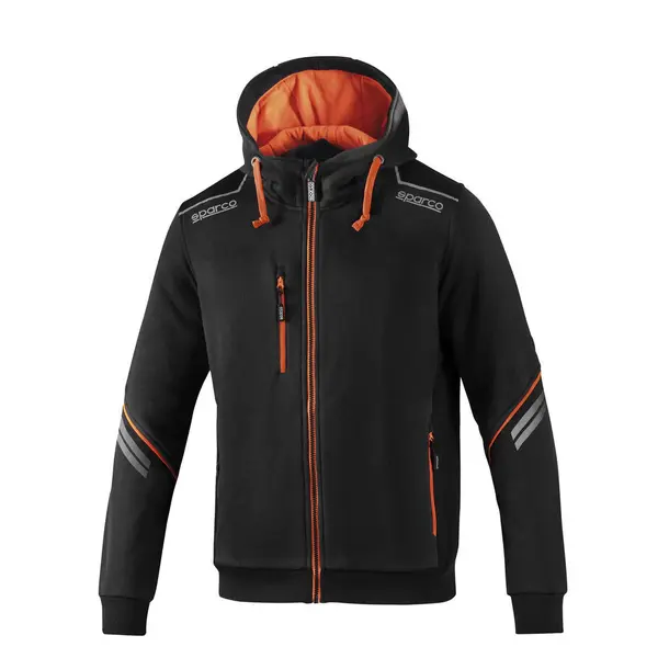 SPARCO 02414NRAF0XS Mechanic's tech Hooded full zip TW black/orange