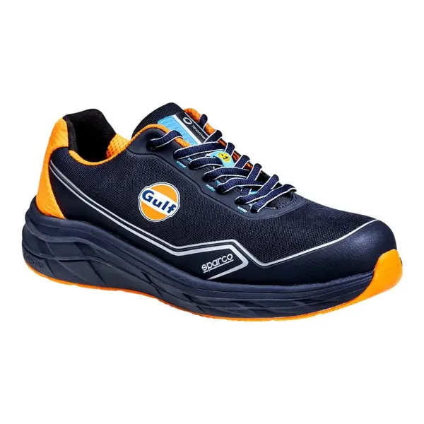 SPARCO 07545GU36BMAF Mechanics Shoes Mirage Gulf S1PS, Navy Blue/Fluo Orange