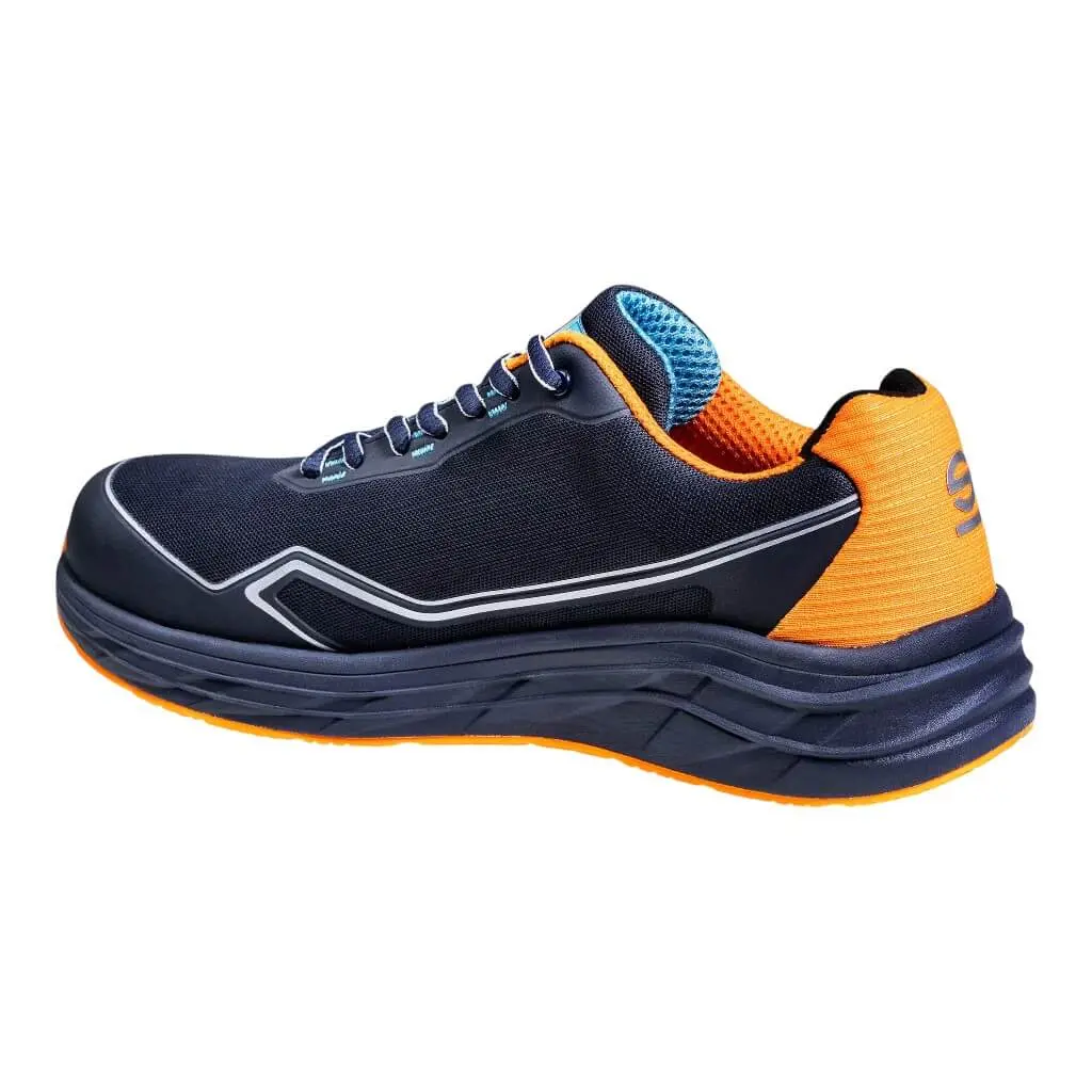SPARCO 07545GU36BMAF Mechanics Shoes Mirage Gulf S1PS, Navy Blue/Fluo Orange