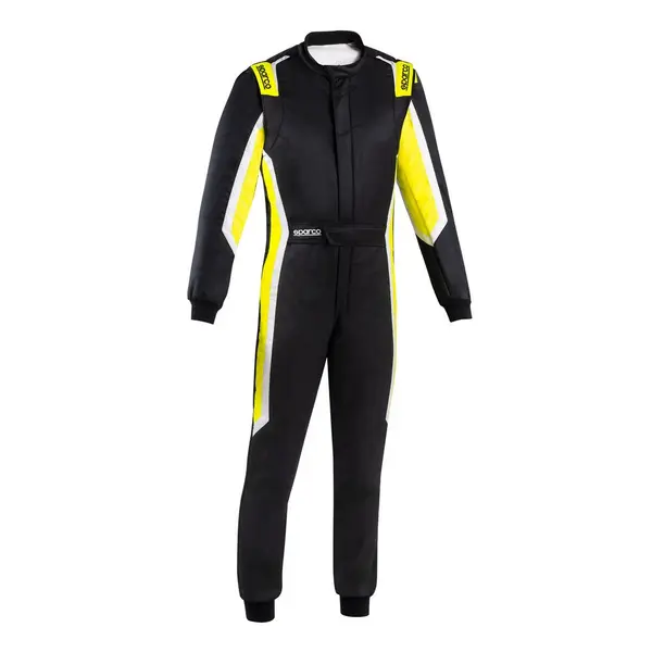 SPARCO BRS0006B0K08056 Racing Suit Sprint (R566), Black / Fluo Yellow