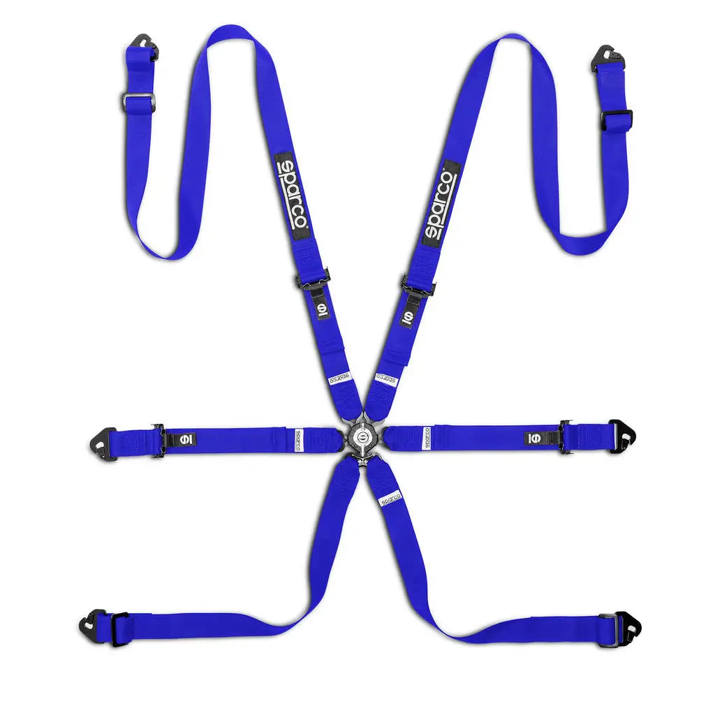 SPARCO BRN0081B0B0100N Safe Harness Competition H-2PU, 6 Point, Blue