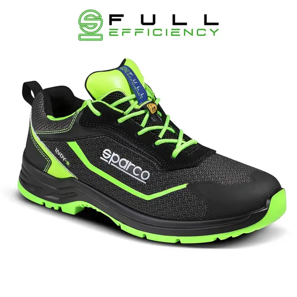 SPARCO 0754036NRVF Shoes Indy-E Forester S3 ESD Black/Green fluo