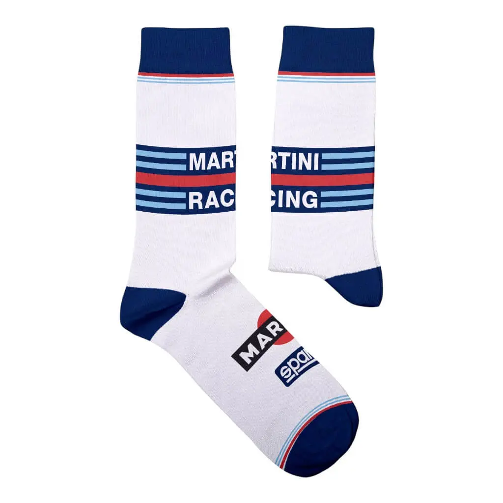 SPARCO BMZ0011D0W06A32 Socks Martini-R Iconic 2, White/Blue