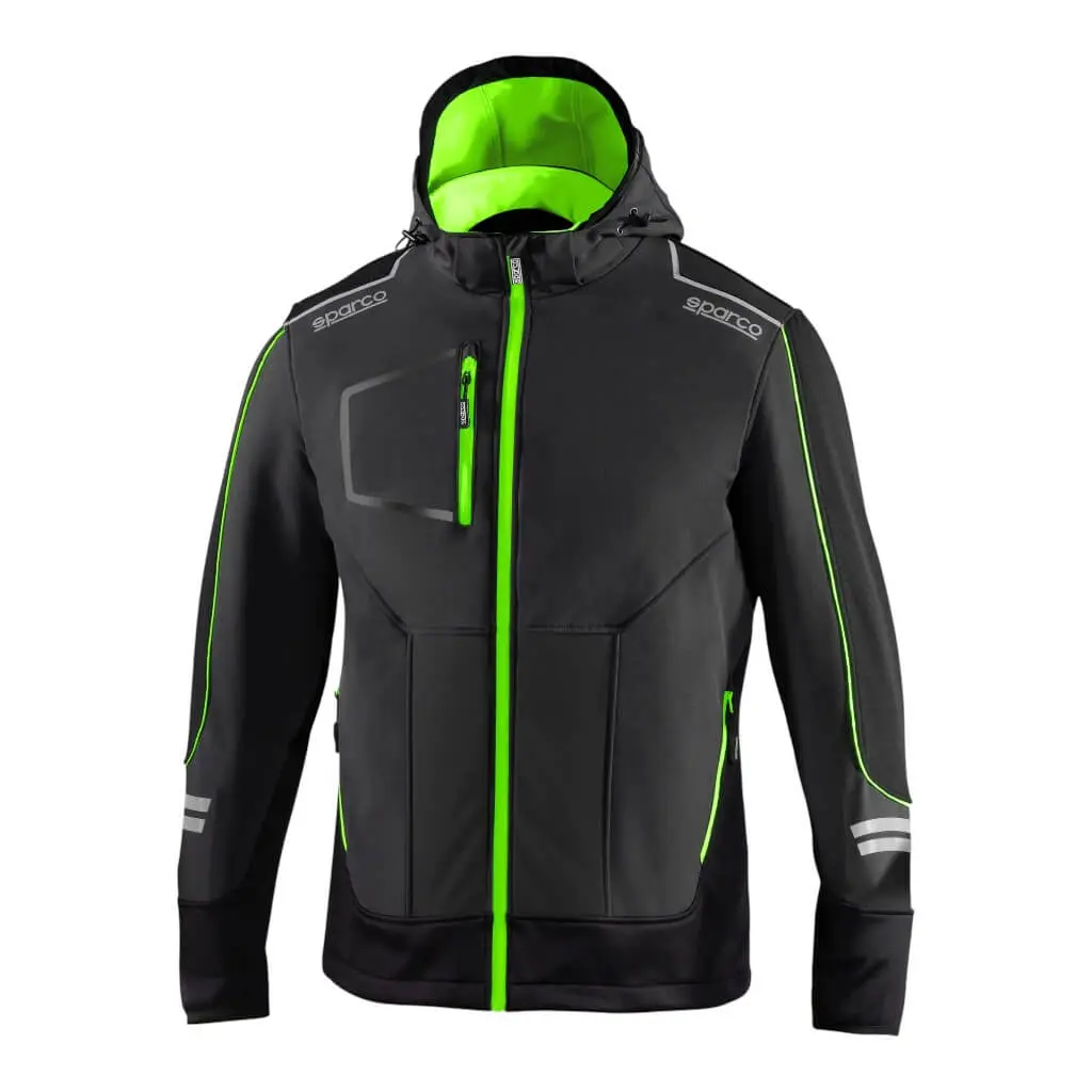 SPARCO 02412GSVF7XXX Soft-Shell Tech York, Grey/Fluo Green