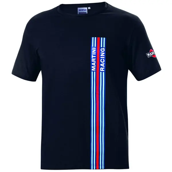 SPARCO 01339MRNR0XS T-shirt BIG STRIPES MARTINI RACING, black