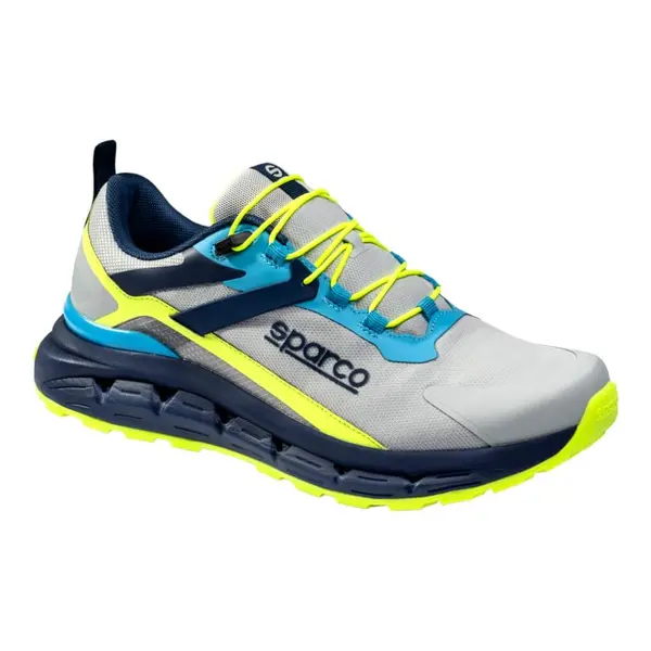 SPARCO BTB0037B0E61036 Teamwork Shoes S-Pike Turini O2, Silver/Blue/Fluo Lime