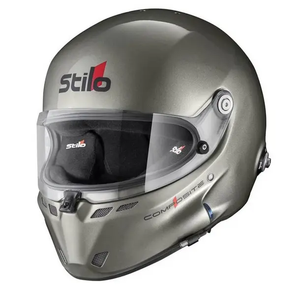 STILO AA0800CG2X58 Full-Face Helmet ST6 F Composite Turismo, FIA 8859-2024 Hans, Titanium/ Black