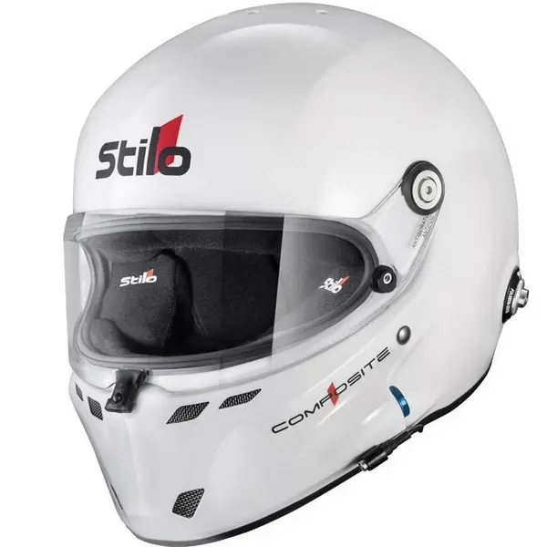 STILO AA0800CG2X540101 Full-Face Helmet ST6 F Composite Turismo, FIA 8859-2024 Hans, White/ Black