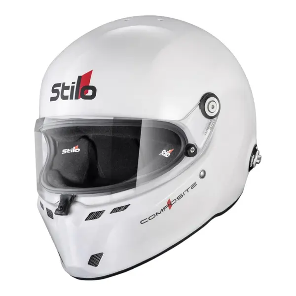 STILO AA0810AG2X590101 Full-Face Helmet ST6 FN Composite, FIA 8859-2024 Hans, White/ Black