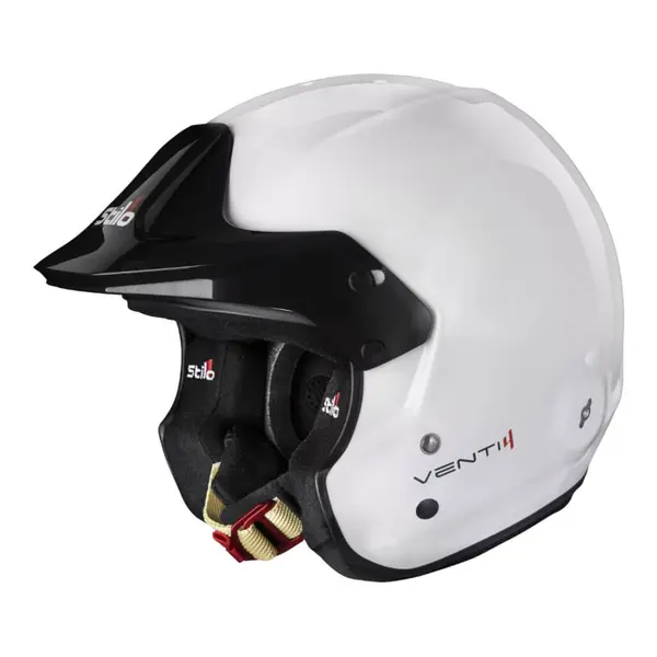 STILO AA0114AG2X570101 Open-Face Helmet Venti4 Trophy Jet Composite, FIA 8859-2024 Hans, White/ Black