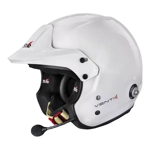 STILO AA0114EG2X580101 Open-Face Helmet Venti4 Trophy Plus Composite, FIA 8859-2024 Hans, White/ Black