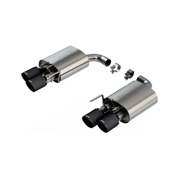 BORLA 11985CFBA Axle-Back Exhaust System 2.5" S-Type Sport (4" RD X 6.62" Carbon Fiber Black Anodized Tips), Active Exhaust for FORD Mustang GT 5.0L V8 2024