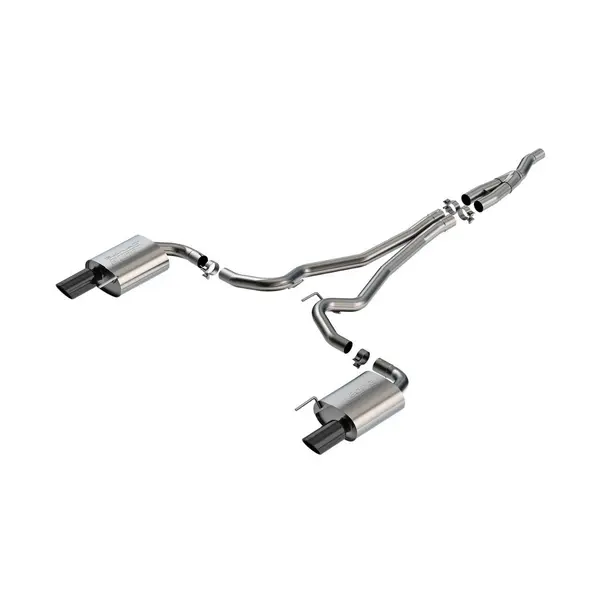 BORLA 140979BC Cat Back Exhaust System 2.5" S-Type (4" Black Chrome Tips) for FORD Mustang 2.3L EcoBoost 2024