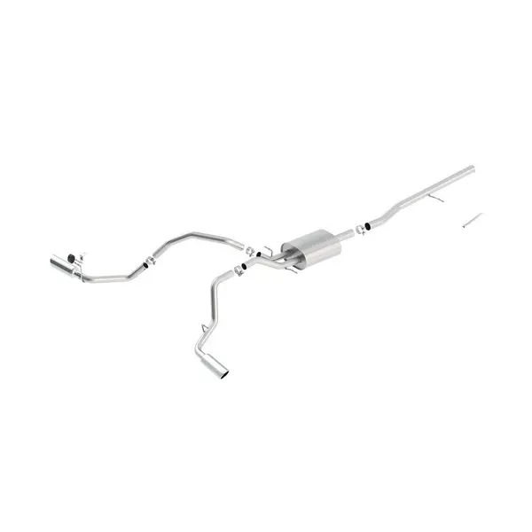 BORLA 140546 Cat Back Exhaust System Silv / Sierra 1500 2013- 5.3L Ext. Cab Standard,Crew Cab Short ATACK Split Side Exit