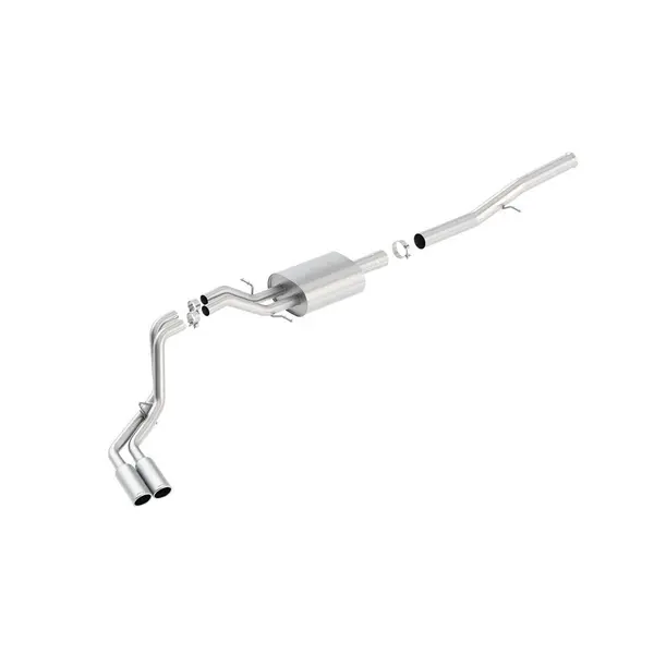BORLA 140576 Cat Back Exhaust System, Silverado / Sierra V8-6.2L, Ext. Cab Standard Bed (78.7") Crew Cab Short Bed (69.3") 143.5" WB, Tip №18, 2014-16, sound S-Type