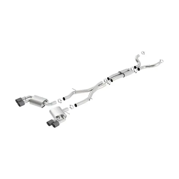 BORLA 140687CF Cat-Back "S-Type", For use w / Long Tube Headers 3", 2.25" D RD RL AC 4" RD x 6.25" CHEVROLET CAMARO V8 6.2L V8