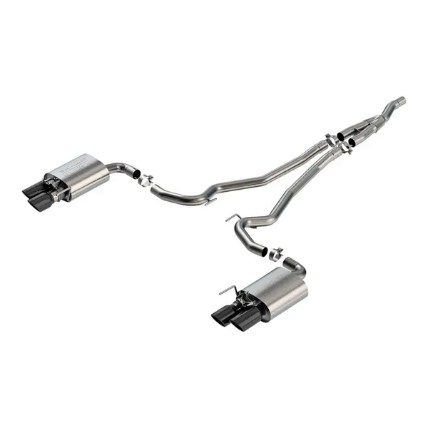 BORLA 140980BC Cat-Back Exhaust 2.5", S-TYPE, Black Chrome for MUSTANG EcoBoost 2.3L AT RWD 2024-2026