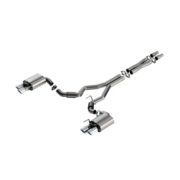 BORLA 140962 Cat-Back Exhaust 3", S-Type (4" Bright Chrome Tips) for FORD Mustang GT 5.0L V8 2024-