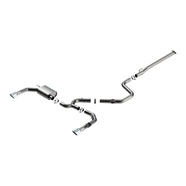 BORLA 141019 Cat-Back Exhaust 5", ATAK Carbon Fiber With Black Anodized Center, Single, Round, Straight Edge, Angle-Cut for HYUNDAI Elantra N 2.0L 2024–2026