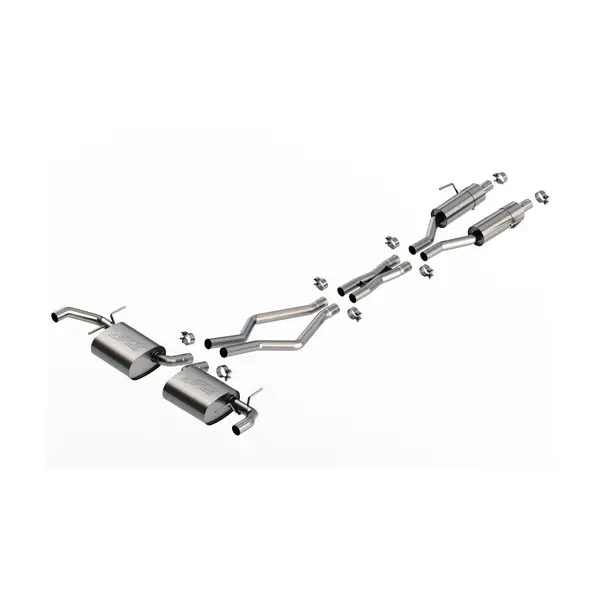 BORLA 140955 Cat-Back Exhaust System 2.25" S-Type (2.25" Brushed Stainless Steel Tips) for JEEP Grand Cherokee Overland / Summit / Summit Reserve 3.6L 2022-2024