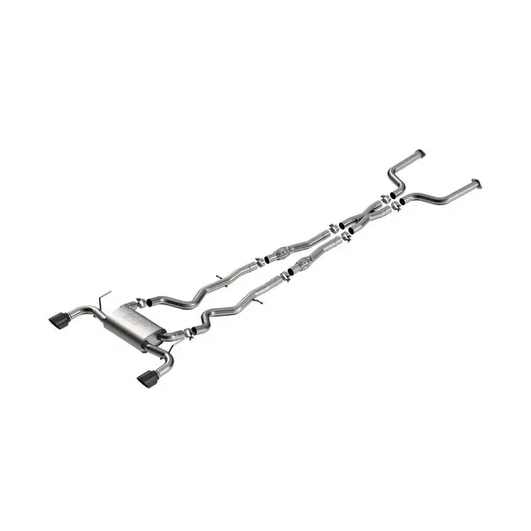 BORLA 140977BC Cat-Back Exhaust System 2.50", S-Type (4.50" RD X 6.00" Black Chrome Tips) for INFINITI Q50 3.0L V6 2016-2024