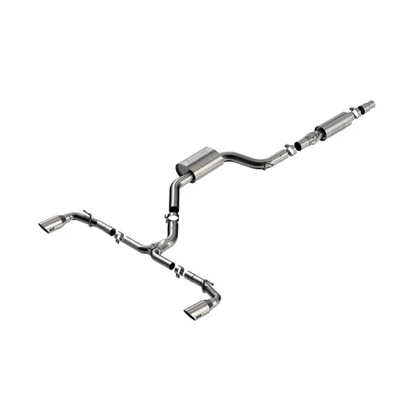 BORLA 140883SB Cat-Back Exhaust System 3", 2.25", S-Type (4" RD X 9.50" Stainless Brushed Tips) for VW GTI 2.0L i4 2022-2023