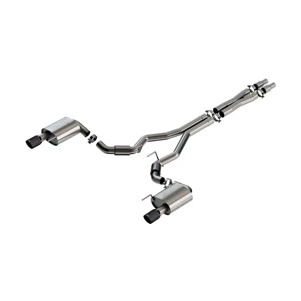 BORLA 140961CFBA Cat-Back Exhaust System 3", ATAK (4" RD X 6.95" Carbon Fiber Black Anodized Tips), Non-Active Exhaust for FORD Mustang GT 5.0L V8 2024