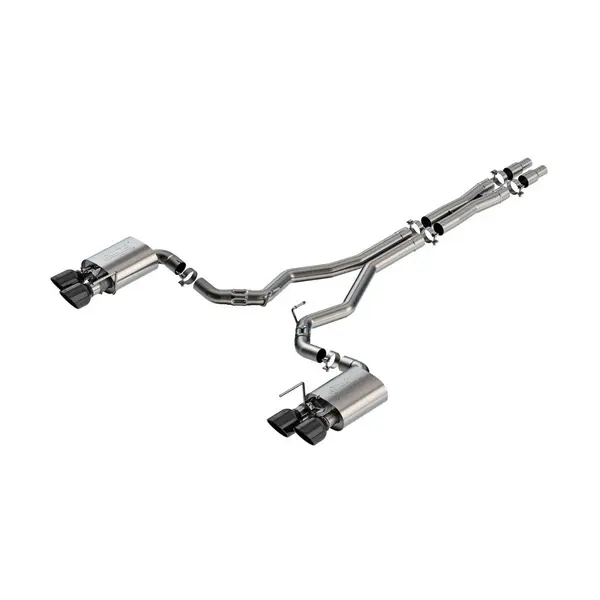 BORLA 140965BC Cat-Back Exhaust System 3", ATAK (5" RD X 6.50" Black Chrome Tips), Active Exhaust for FORD Mustang Dark Horse 5.0L V8 2024