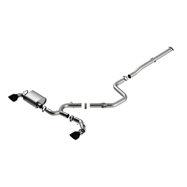 BORLA 140832BC Cat-Back Exhaust System 3", ATAK (5.0" RD X 6.5" Black Chrome Tips) for HYUNDAI Veloster N 2.0L i4 2019-2022