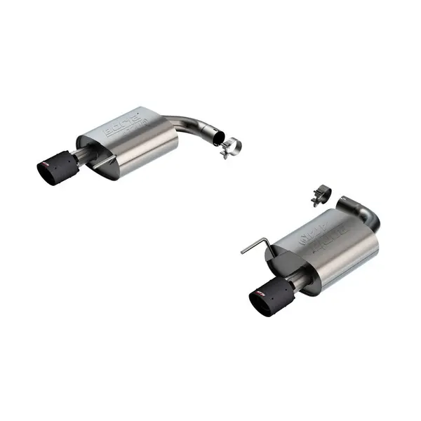 BORLA 11984CFBA Exhaust system Axle-Back ATAK 2.5" S RD SE AC CFBA SR Tip: 4" RD X 6.62" Carbon fiber black anodized (Non-active exhaust) for FORD Mustang GT 5.0L V8 2024