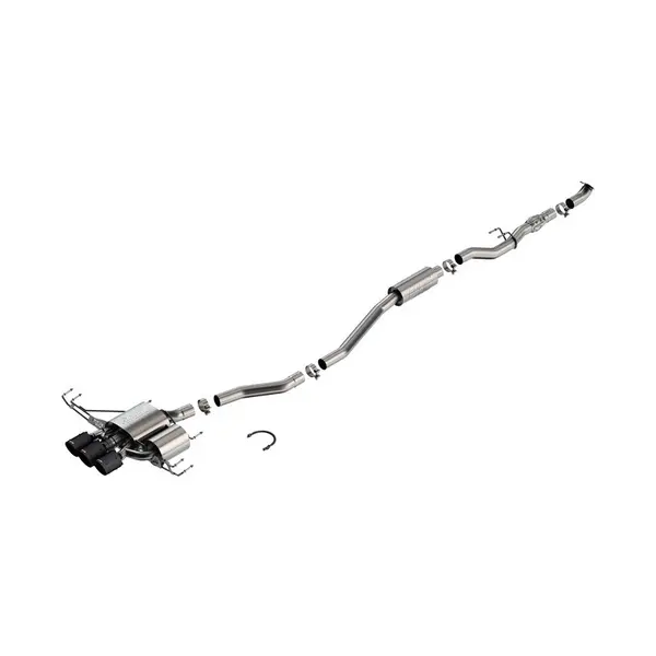 BORLA 140927CFBA Exhaust system Cat-Back 2.75" ATAK 3 RD AC CFBA CR Tip 4" RD X 6.62", 4.5" RD X 6.49" Carbon fiber black anodized for HONDA Civic Type R 2.0L 4 Cyl Turbo MT FWD 4DR Hatchback 2023