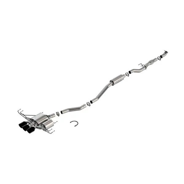 BORLA 140927CB Exhaust system Cat-Back 2.75" ATAK 3 RD RL AC CB CR Tip 4" RD X 6.63", 4.5" RD X 4.75" Ceramic black for HONDA Civic Type R 2.0L 4 Cyl Turbo MT FWD 4DR Hatchback 2023