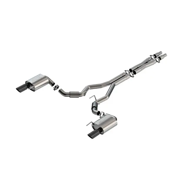 BORLA 140961BC Exhaust system Cat-Back ATAK 3" S RD RL AC BC SR Tip: 4" RD X 10.50" Black chrome (Non-active exhaust) for FORD Mustang GT 5.0L V8 2024