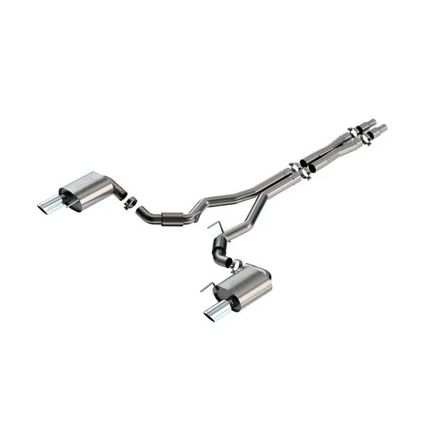 BORLA 140961 Exhaust system Cat-Back ATAK 3" S RD RL AC SR Tip: 4" RD X 10.50" (Non-active exhaust) for FORD Mustang GT 5.0L V8 2024