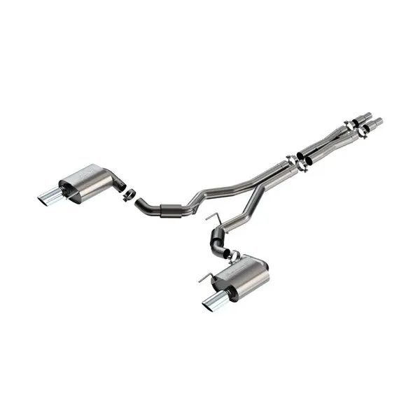 BORLA 140960 Exhaust system Cat-Back S-type 3" S RD RL AC SR Tip: 4" RD X 10.50" (Non-active exhaust) for FORD Mustang GT 5.0L V8 2024