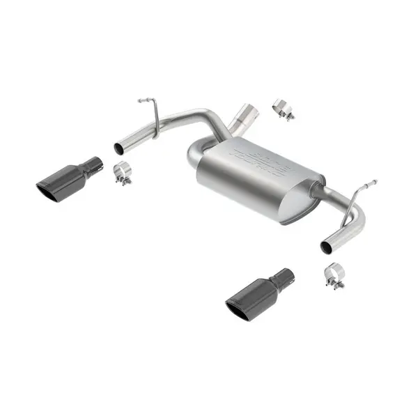 BORLA 11834BC Rear Section WRANGLER 2012-2013 Touring, Black Chrome Tips