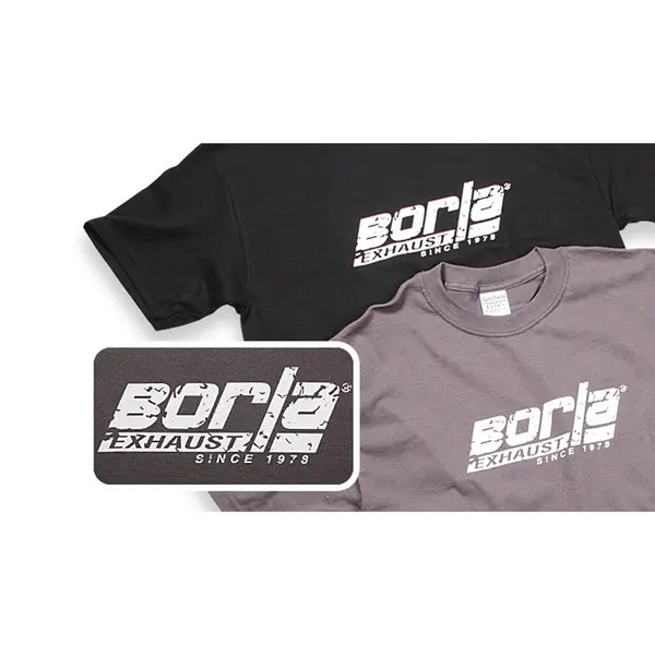 BORLA 21262 T-SHIRTS with DISTRESSED BORLA LOGO, CREW NECK, MEN Charcoal arge
