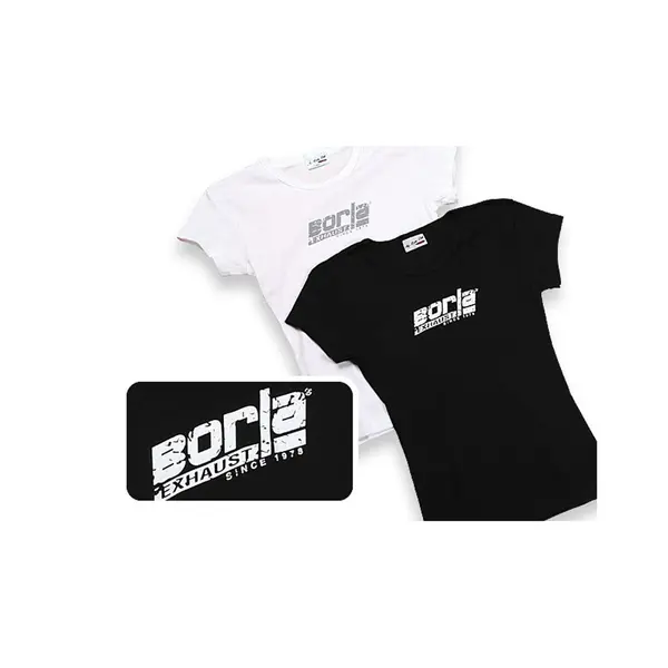 BORLA 21271 T-SHIRTS with DISTRESSED BORLA LOGO, SCOOP NECK, WOMEN Black edium