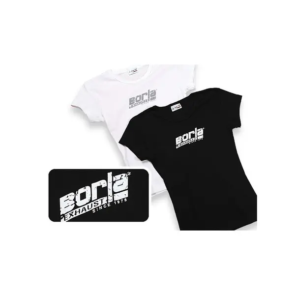BORLA 21386 T-SHIRTS with DISTRESSED BORLA LOGO, SCOOP NECK, WOMEN Red arge