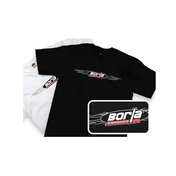 BORLA 21292 T-SHIRTS with WIREFLAME BORLA LOGO, CREW NECK, MEN Black arge
