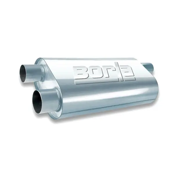BORLA 40474 Transverse Flow - Single 3" Inlet- Dual 2.5" Outlet 19"x5.5"x10.25"