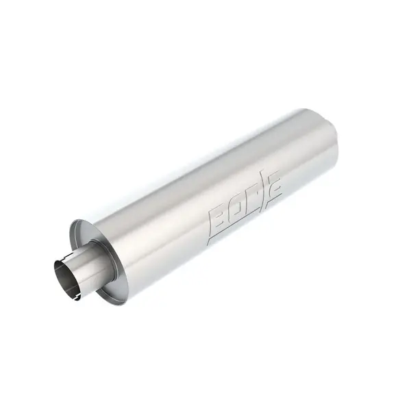 BORLA 400500 UNIVERSAL Performance Muffler,, silver "Heavy Duty" (HD), In / Out 3", dim. 24"x6.75", Mounting clamp