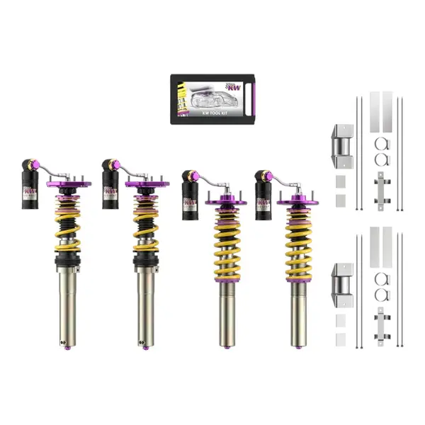 KW 39771298 Coilover Kit V4 Clubsport (incl. top mounts, incl. cancellation kit for electronic dampers) for PORSCHE 718 CAYMAN (982) 4.0 GT4 RS, 04/2016-