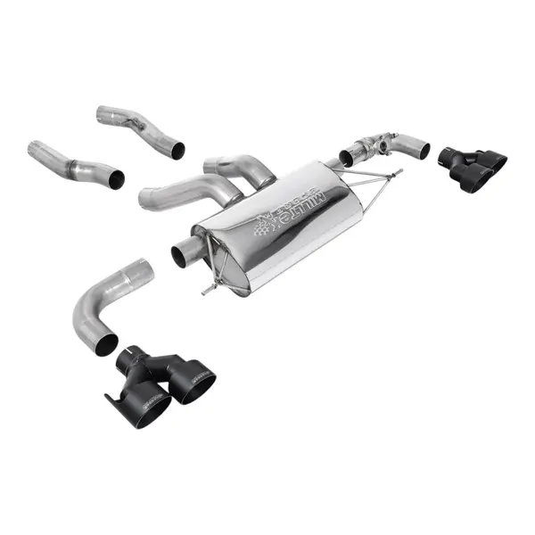 MILLTEK SSXBM1221 Axle-Back Exhaust, 3" (Cerakote Black GT-100 Trims) for BMW M240i Xdrive