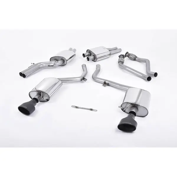 MILLTEK SSXAU262 Cat-back 150 X 95mm Black Oval ECA AUDI S4 3.0 Supercharged V6 B8