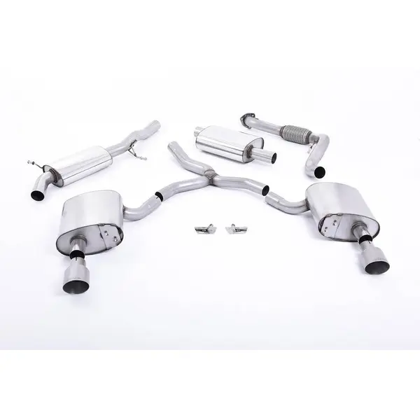 MILLTEK SSXAU609 Cat-back Dual 100mm GT100 ECA AUDI A4 2.0 TFSI B9 Quattro Saloon&Avant