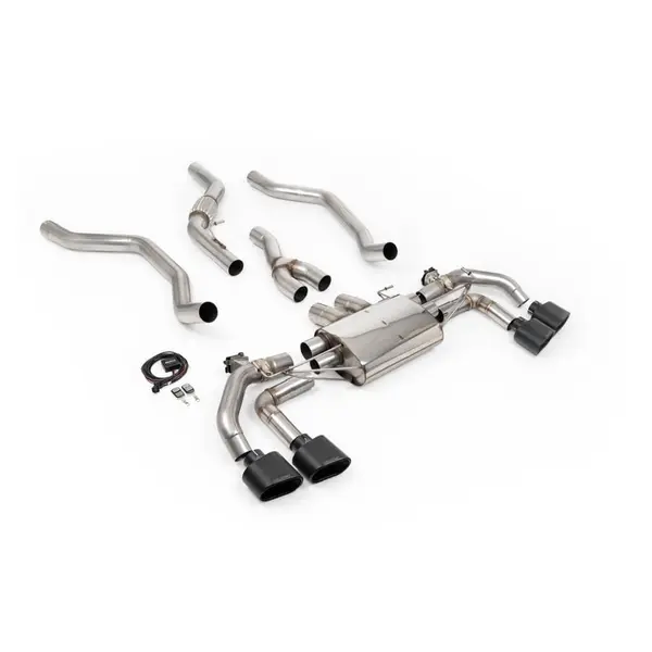 MILLTEK SSXLR253 Cat-Back Exhaust 3.15", Valved (Cerakote Black Tips) for RANGE ROVER P400 3.0 (L461) 2022-