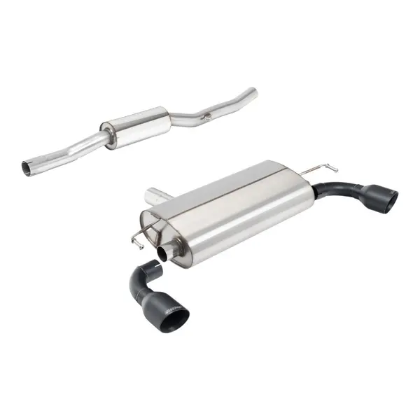 MILLTEK SSXVW775 Cat-Back Exhaust, 2.5" (GT-100 Cerakote Black Slash Cut Tips) for VW Golf R32