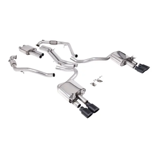 MILLTEK SSXAU1169 Cat-Back Exhaust, 2.5'' (Quad Cerakote Black Trims) for AUDI S5 Coupe / Sportback RHD (B9) 2017-