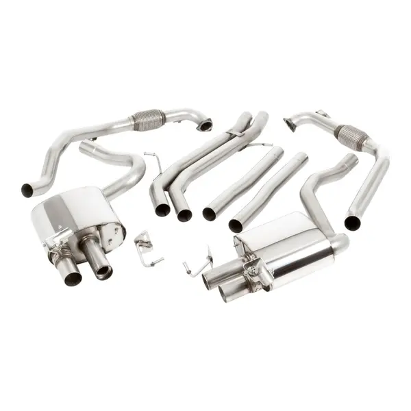 MILLTEK SSXAU1184 Cat-Back Exhaust, 2.5'' (Quad GT-90 Blue Titanium Trims) for AUDI S5 Sportback RHD (B9) 2017-